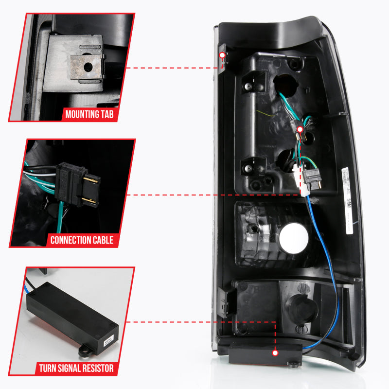 ANZO 311334 FITS 311334 - FITS: 2003-2006 Chevy Silverado 1500 LED Taillights Plank Style Black w/Smoke Lens