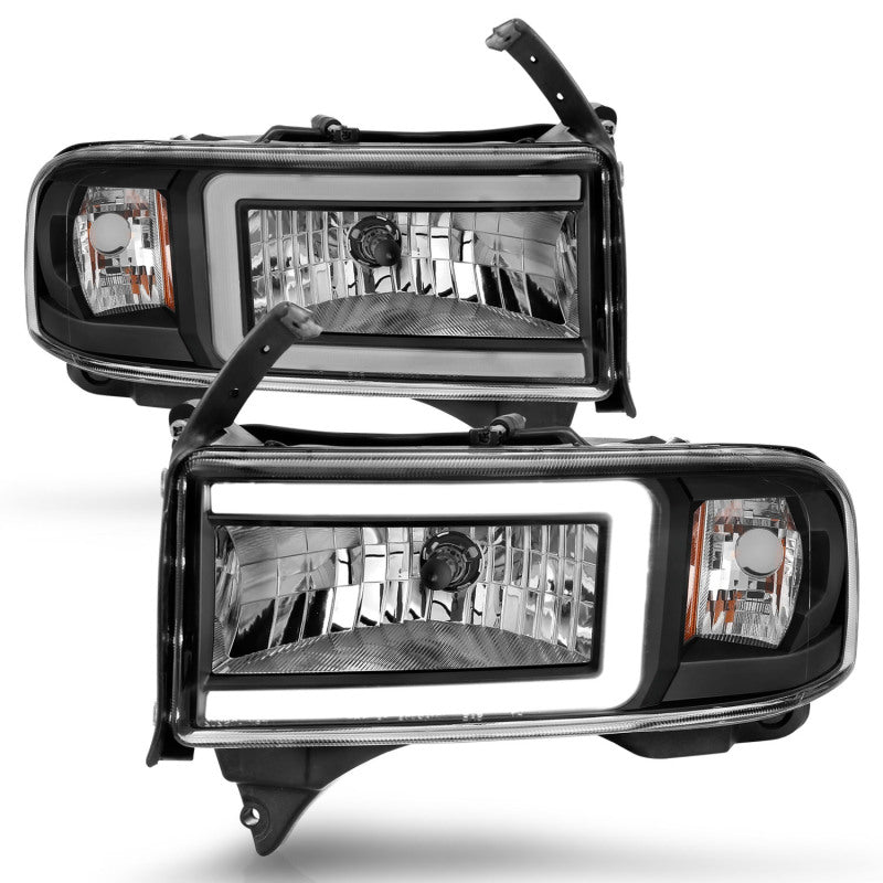 ANZO 111554 FITS 111554 - FITS: 94-02 Dodge RAM Crystal Headlightw/ Light Bar Black Housing