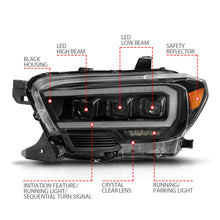 Load image into Gallery viewer, ANZO 111563 -  FITS: 16-22 Toyota Tacoma LED Projector Headlights w/ Light Bar Sequential Black Housing w/Initiation