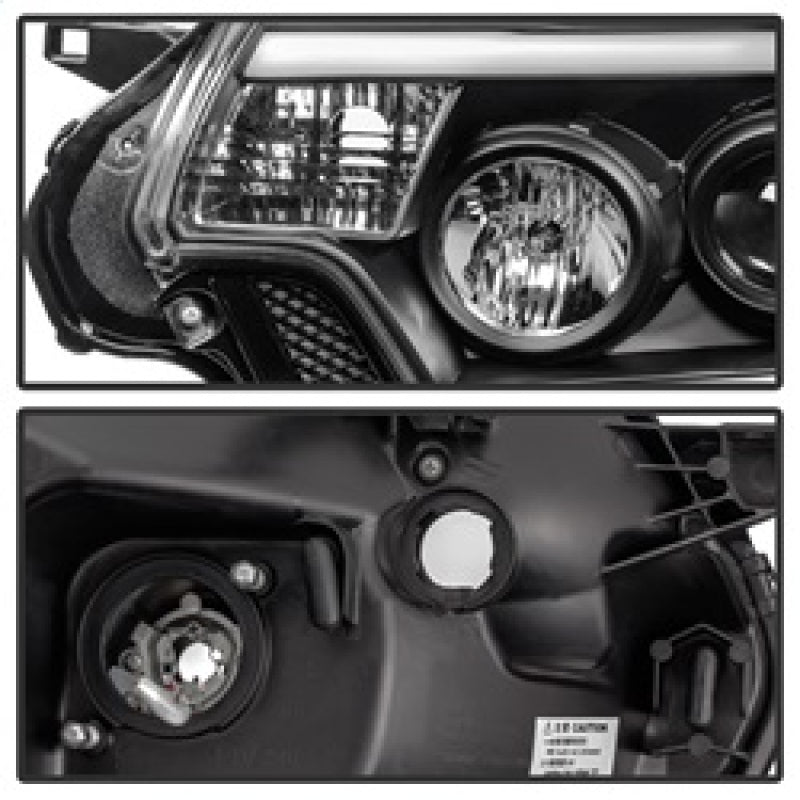 SPYDER 5081711 FITS 5081711 - Spyder Toyota Tacoma 12-15 Projector Headlights Light Bar DRL Black PRO-YD-TT12-LBDRL-BK