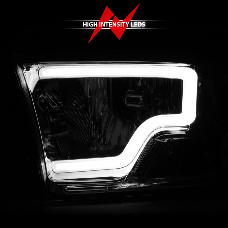 ANZO 111516 FITS 111516 - FITS: 2009-2018 Dodge Ram 1500/ 2500/ 3500 Crystal Headlights w/ Light Bar Chrome Housing