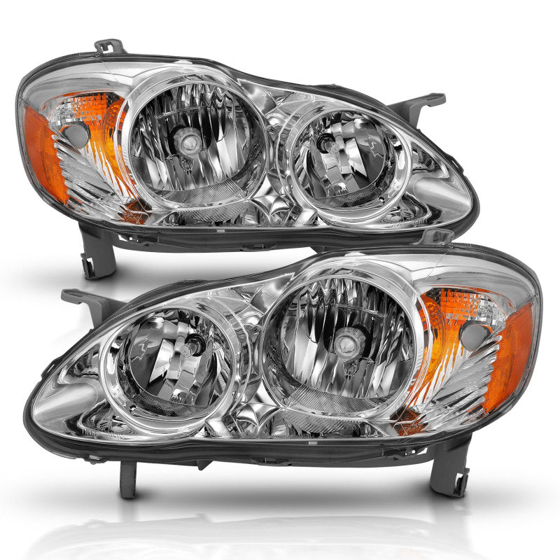 ANZO 121540 FITS: 2005-2008 Toyota Corolla Crystal Headlight Chrome Amber