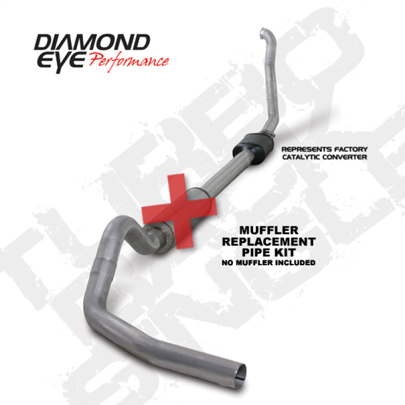 Diamond Eye Performance K4306A-RP - Diamond Eye KIT 4in MFLR RPLCMENT PIPE TB SGL ALUM 94-97 5 7 3L F250/F350 PWRSTROKE NFS W CARB STDS