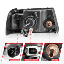 Load image into Gallery viewer, ANZO 111511 FITS: 2001-2011 Ford Ranger Crystal Headlights w/ Light Bar Black Housing