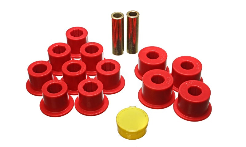 Energy Suspension 7.2103R FITS 7.2103R - 6/86-97 Nissan 720 & Hardbody Pickup 2WD Red Rear Leaf Spring Bushing Set