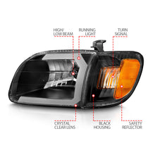 Load image into Gallery viewer, ANZO 111579 FITS 111579 - FITS: 00-04 Toyota Tundra (Fits Reg/Acc Cab Only) Crystal Headlights w/Light Bar Black w/Corner Light