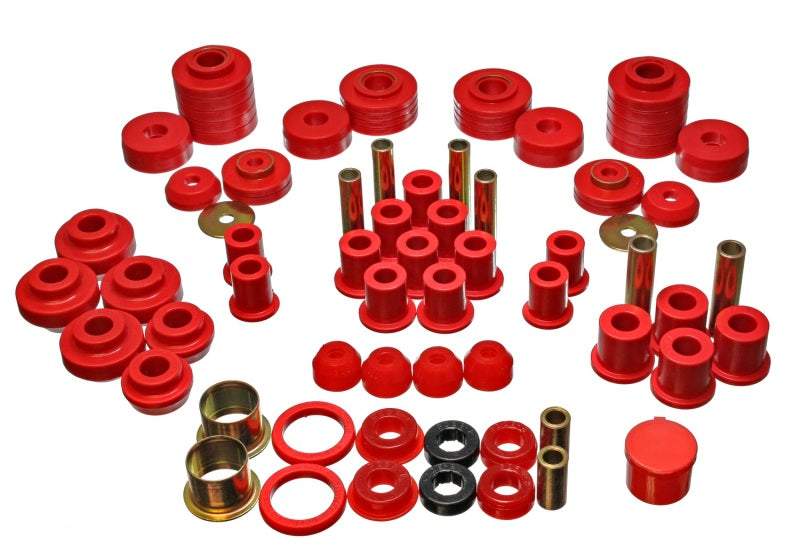 Energy Suspension 4.18101R - 80-96 Ford F150 Std/Extra Cab Pickup Red Hyper-Flex Master Bushing Set