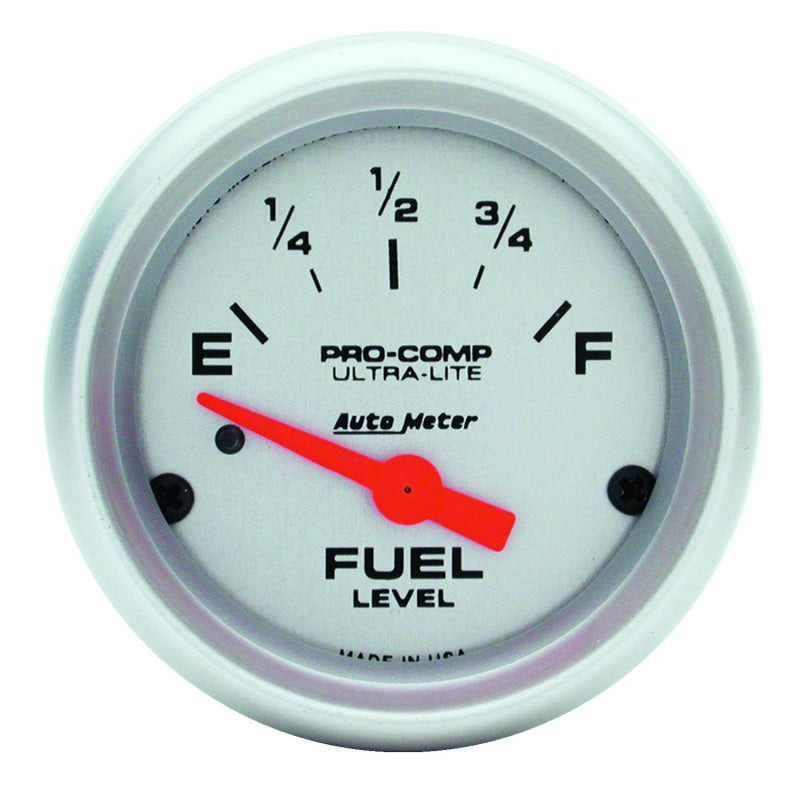 AutoMeter 4314 FITS 4314 - Autometer Ultra-Lite 52mm 0 OHMS Empty/90 OHMS Full Short Sweep Electronic Fuel Level Gauge