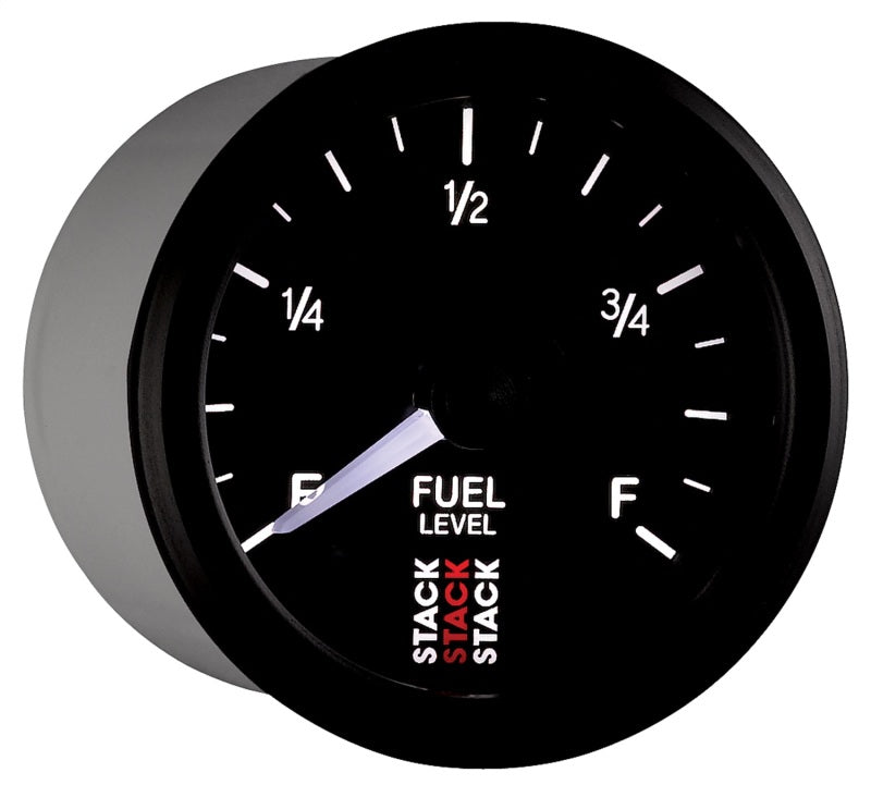 AutoMeter ST3315 - Autometer Stack Instruments 52mm 0-280 Ohm Programmable Pro Stepper Motor Fuel Level Gauge Black