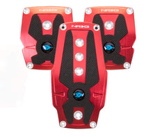 Load image into Gallery viewer, NRG PDL-200RD - Brushed Aluminum Sport Pedal M/T Red w/Black Rubber Inserts