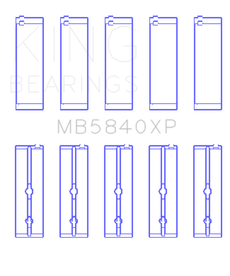 King Engine Bearings MB5840XPSTDX - King Chrysler / Dodge Gen 3 Hemi 5.7L/6.1L/6.4L (Size STDX) Crankshaft Main Bearing Set (Set of 5)
