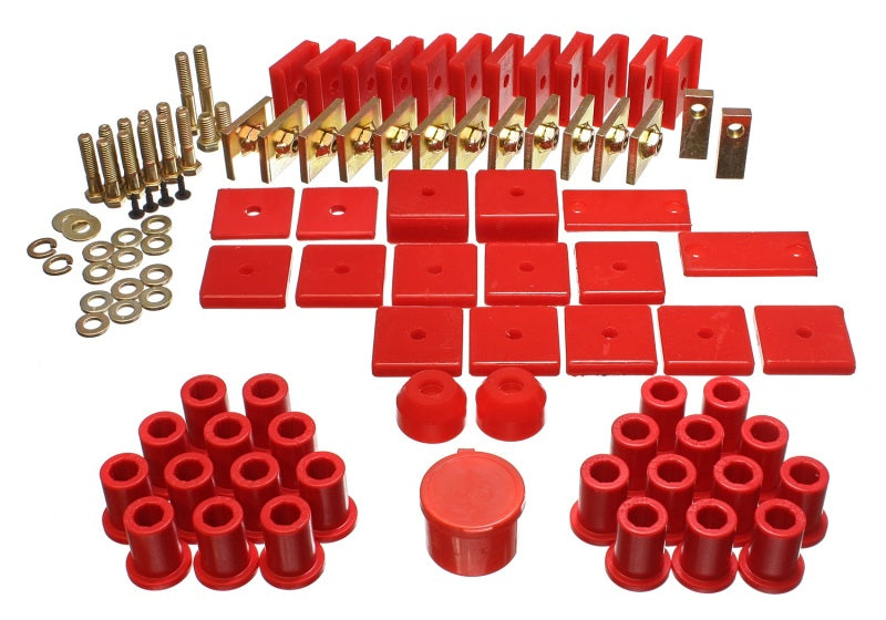 Energy Suspension 8.18105R FITS 64-78 Toyota FJ40 Land Cruiser Red Hyper-Flex Master Bushing Set