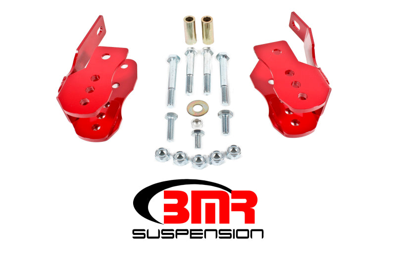 BMR Suspension CAB005R - BMR 05-14 S197 Mustang Bolt-On Control Arm Relocation Brackets Red