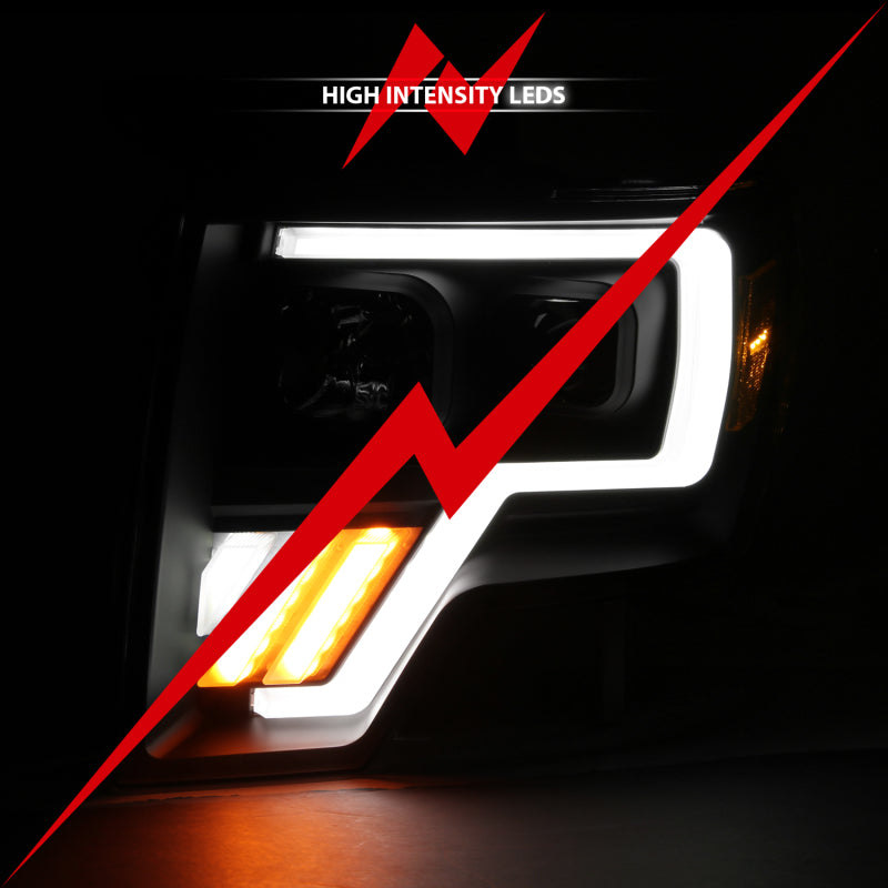 ANZO 111469 FITS: 2009-2013 Ford F-150 Projector Light Bar G4 Switchback H.L.Black Amber