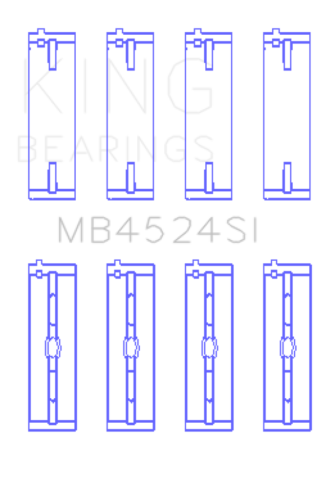 King Engine Bearings MB4524SI0.25 - King Bearings Nissan VR38DETT VQ35HR VQ37HR Performance Crankshaft Main Bearings (Size +0.25)