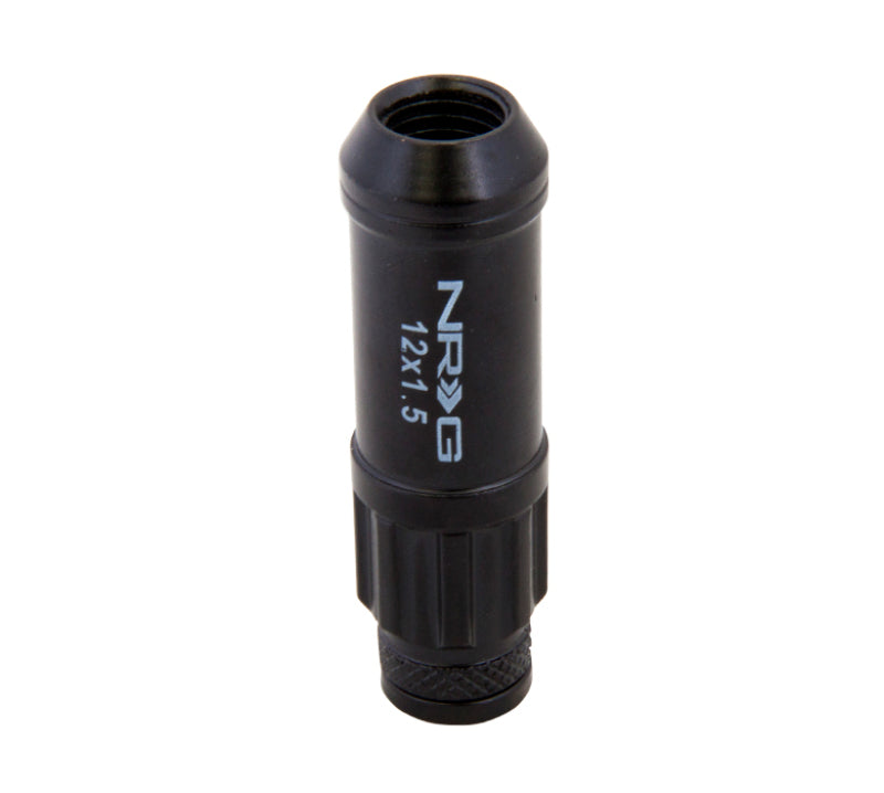 NRG LN-LS700BK-21 - 700 Series M12 X 1.5 Steel Lug Nut w/Dust Cap Cover Set 21 Pc w/Locks & Lock Socket Black