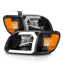 Load image into Gallery viewer, ANZO 111579 FITS 111579 - FITS: 00-04 Toyota Tundra (Fits Reg/Acc Cab Only) Crystal Headlights w/Light Bar Black w/Corner Light