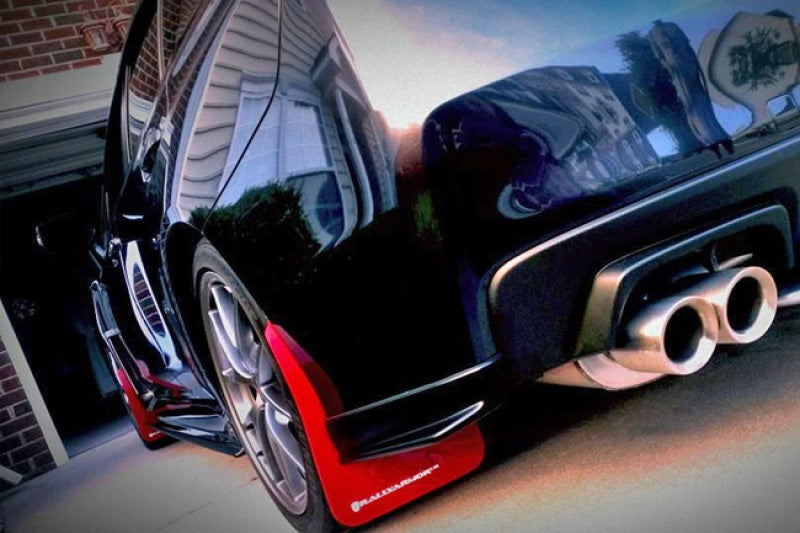 Rally Armor MF32-UR-WH/RD FITS: 15-21 Subaru WRX/STI (Sedan ONLY) White UR Mud Flap w/ Red Logo