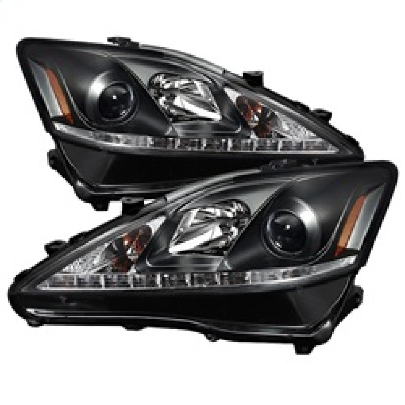 SPYDER 5080059 FITS 5080059 - Spyder Lexus IS 250/350 2006-2010 Projector Headlights DRL Black PRO-YD-LIS06-DRL-BK