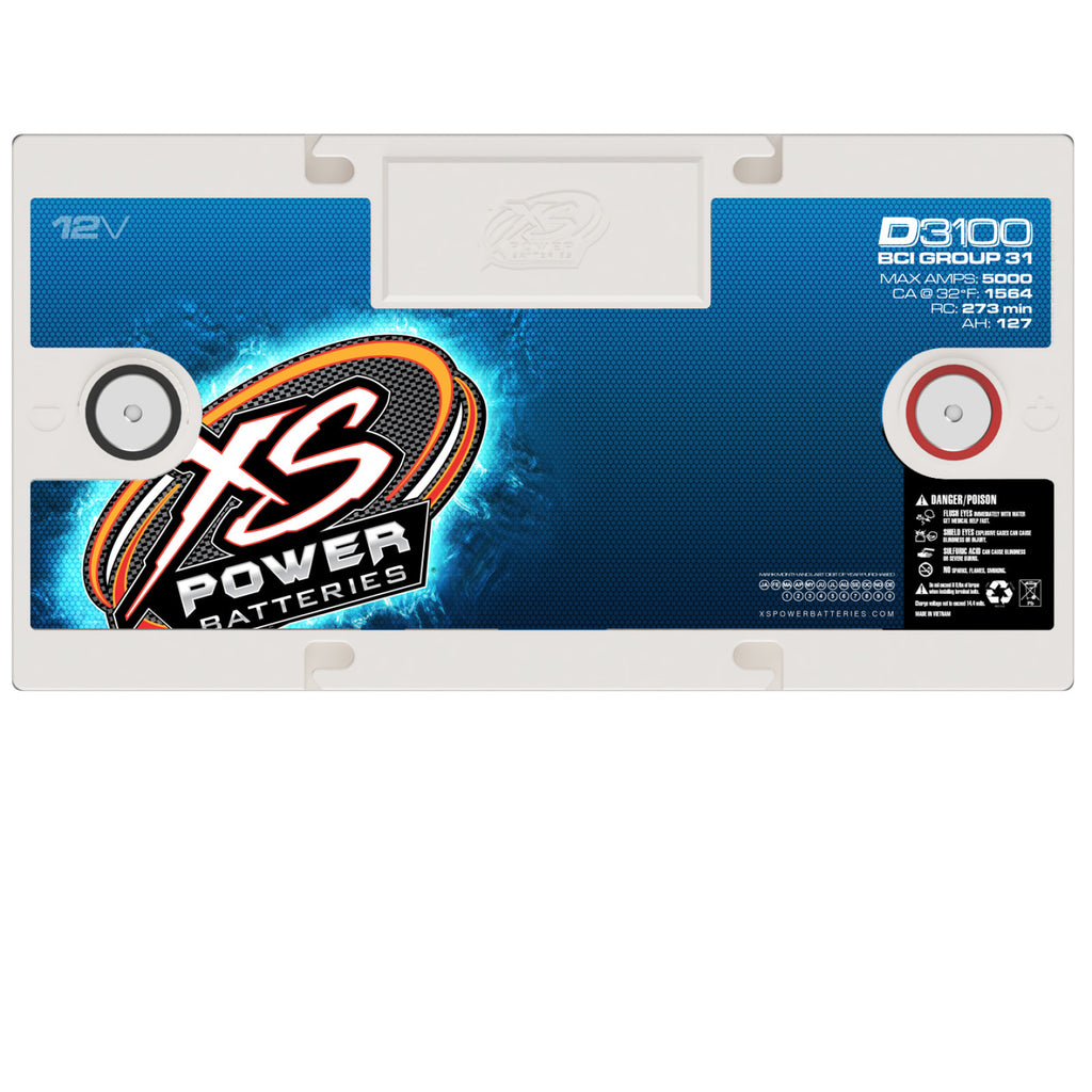 XS Power Batteries 12V AGM D Series Batteries - M6 Terminal Bolts Included 5000 Max Amps