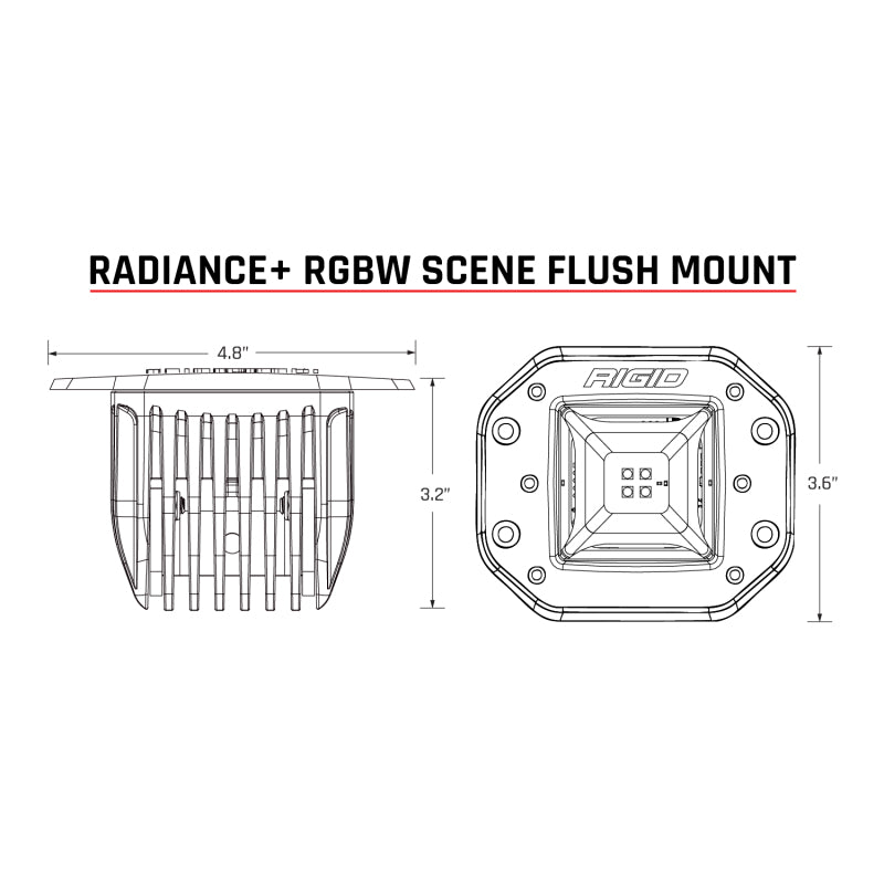 Rigid Industries 682153 FITS 682153 - Radiance+ Scene RGBW Flush MountPair