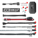 XKGLOW KS-CAR-ADVANCE FITS XK Glow Flex Strip Million Color XKCHROME Smartphone App Undercar Kit 8x24In Slim Tube + 6x10In