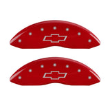 MGP 4 Caliper Covers Engraved Front & Rear Bowtie Red finish silver ch