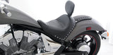 Mustang 10-21 Honda VT1300CX Fury Wide Touring Solo Seat w/Driver Backrest Studs - Black