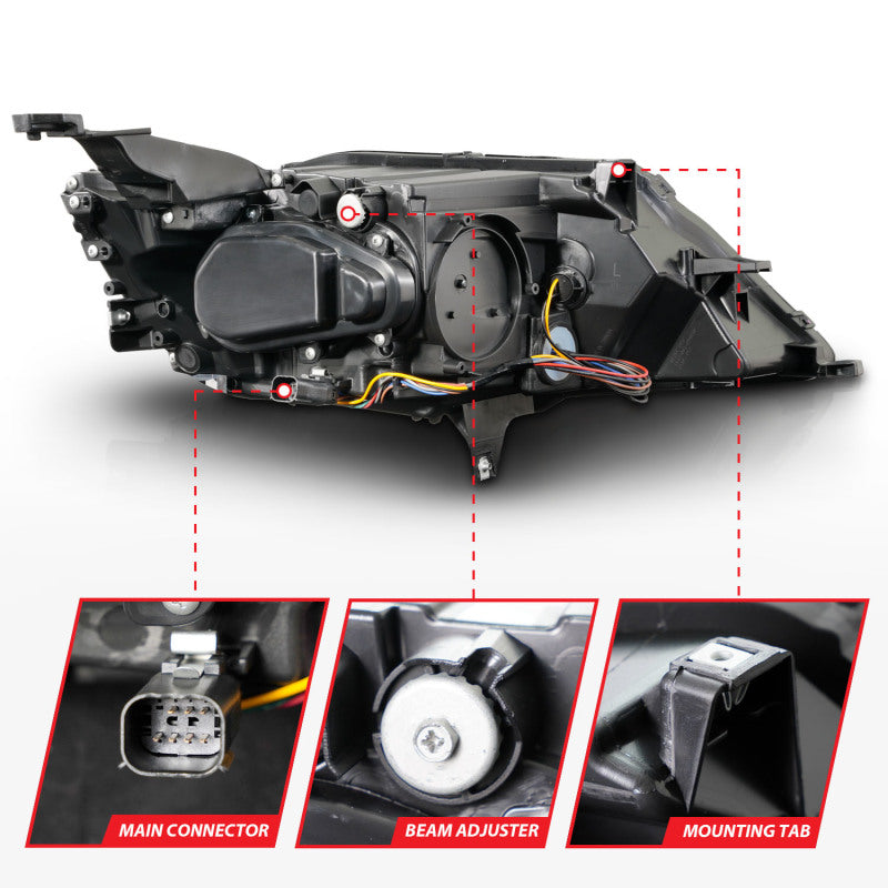 ANZO 121574 FITS Anzo 14-20 Chevrolet Impala Square Projector LED Bar Headlights w/ Black Housing