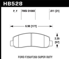 Load image into Gallery viewer, Hawk Performance KHB528Y.811 FITS Hawk 05-11 F-250/F-350 Super Duty Pickup / 11 F-550 Super Duty Pickup Front LTS Street Brake Pads