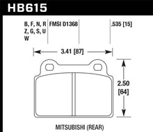 Load image into Gallery viewer, Hawk Performance KHB615Z.535 FITS Hawk EVO X Performance Ceramic Street Rear Brake Pads