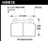 Hawk Performance KHB615Z.535 FITS Hawk EVO X Performance Ceramic Street Rear Brake Pads