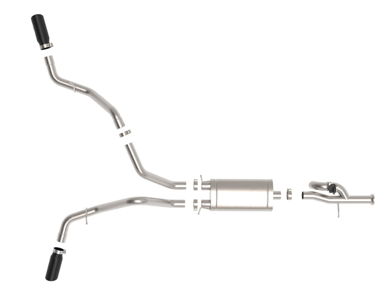 aFe 49-34133-B FITS Gemini XV 3in 304 SS Cat-Back Exhaust w/ Cutout 09-18 GM Trucks 4.3L/4.8L/5.3L w/ Black Tips