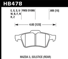 Load image into Gallery viewer, Hawk Performance KHB478F.605 FITS Hawk 13-14 Ford Focus ST / Mazda/ Volvo HPS Street Rear Brake Pads