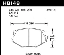 Load image into Gallery viewer, Hawk Performance KHB149G.505 FITS Hawk 94-00 Mazda Miata / 01-03 Miata w/ Standard Suspension DTC-60 Race Front Brake Pads (D635)