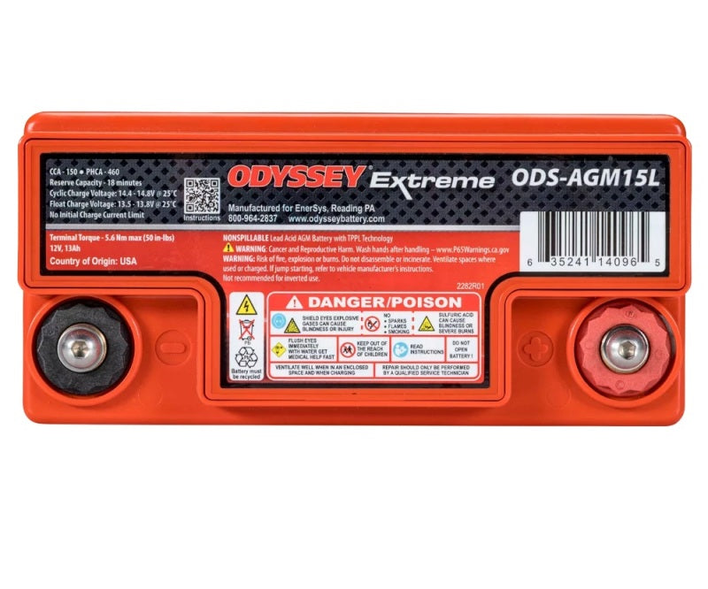 Odyssey Battery ODS-AGM15L FITS Powersport Extreme AGM Battery (PC545)