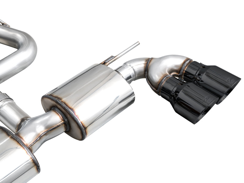 AWE Tuning 3015-43658 FITS AWE MK8 Volkswagen Golf R 3in Touring Edition Quad Exhaust - Diamond Black Tips