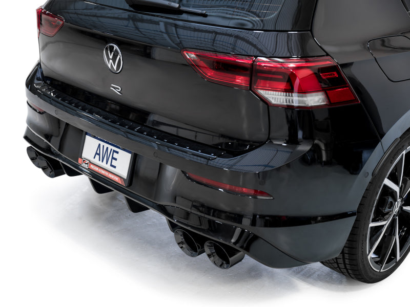 AWE Tuning 3015-43658 FITS AWE MK8 Volkswagen Golf R 3in Touring Edition Quad Exhaust - Diamond Black Tips