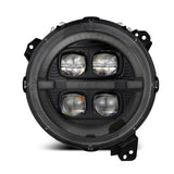 AlphaRex 880867 FITS 880867 FITS 18-23 Jeep Wrangler JL/Gladiator JT LED Proj Headlights Alpha-Blk w/ Activ Light/Seq Signal