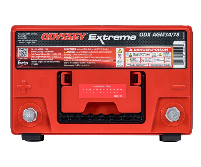 Odyssey Battery ODX-AGM34 78 FITS Auto/Truck/Heavy Duty & Commercial Extreme AGM Battery (34/78-PC1500DT)