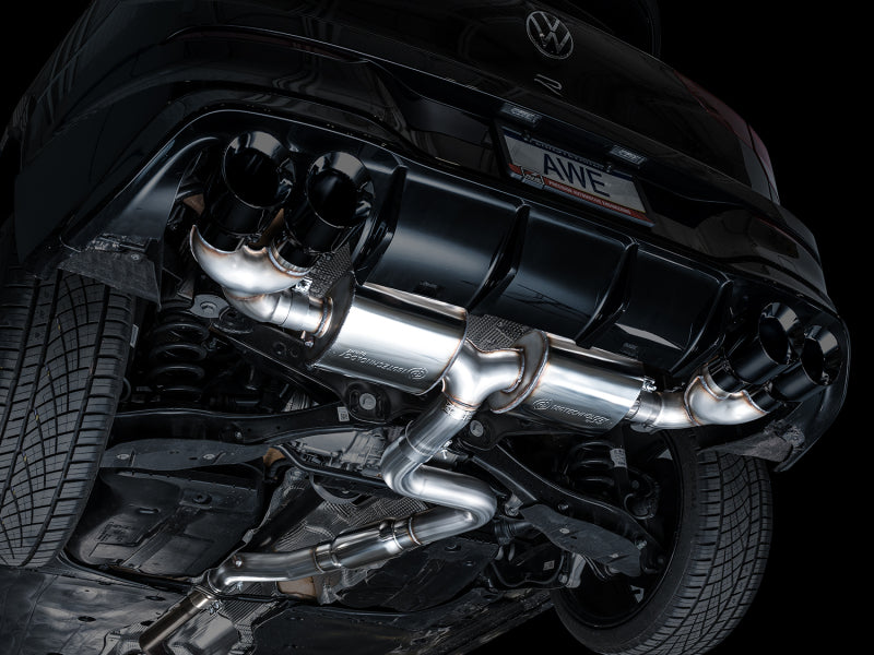 AWE Tuning 3015-43658 FITS AWE MK8 Volkswagen Golf R 3in Touring Edition Quad Exhaust - Diamond Black Tips