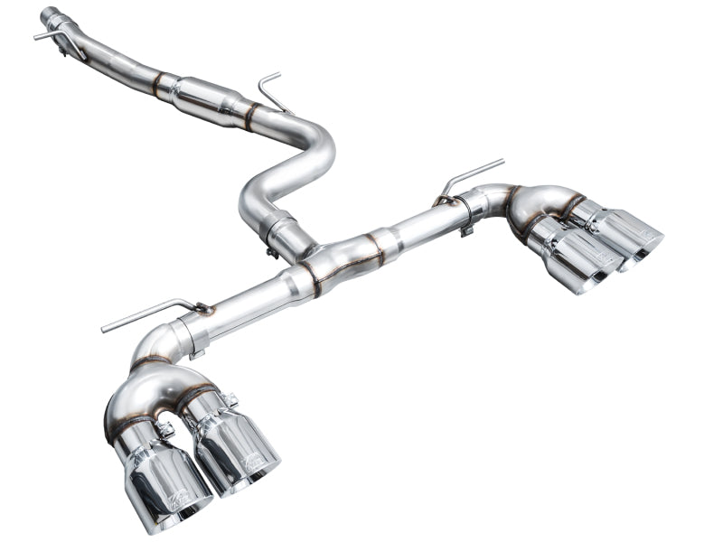 AWE Tuning 3020-42658 FITS AWE MK8 Volkswagen Golf R 3in Track Edition Quad Exhaust - Chrome Silver Tips