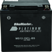 Load image into Gallery viewer, BikeMaster AGM Battery - MS12-19CL-BS