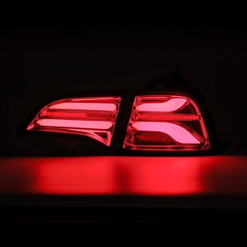 AlphaRex 601020 FITS 17-22 Tesla Model 3 PRO-Series LED Tail Lights Red Smoke w/Seq Sig