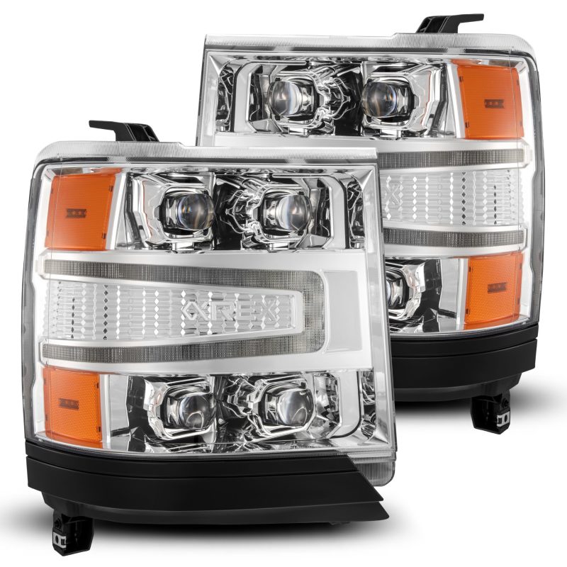 AlphaRex 880238 FITS 16-18 Chevy 1500HD NOVA-Series LED Proj Headlights Chrm w/Actv Lgt/SeqSig & DRL(Req 810023)