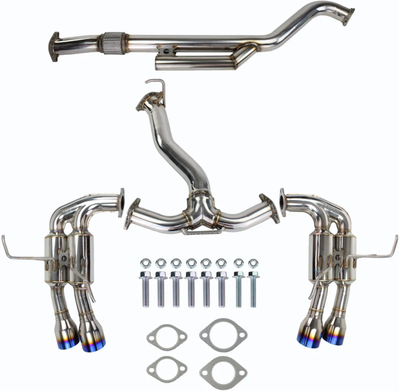 Invidia HS22WRXGM4ST FITS 2022+ Subaru WRX Gemini Single Layer Quad Titanium Tip Cat-Back Exhaust