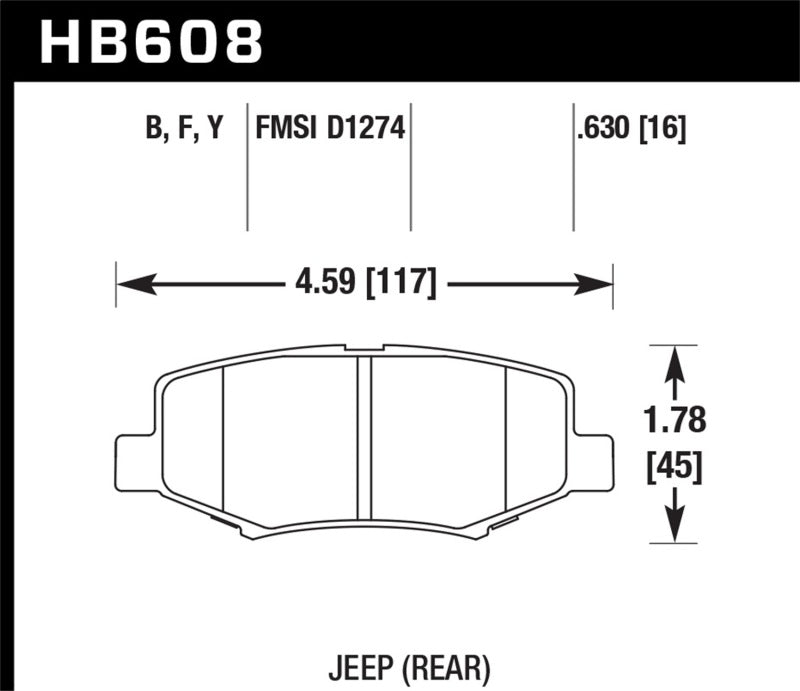 Hawk Performance KHB608Y.630 FITS Hawk LTS Street Brake Pads