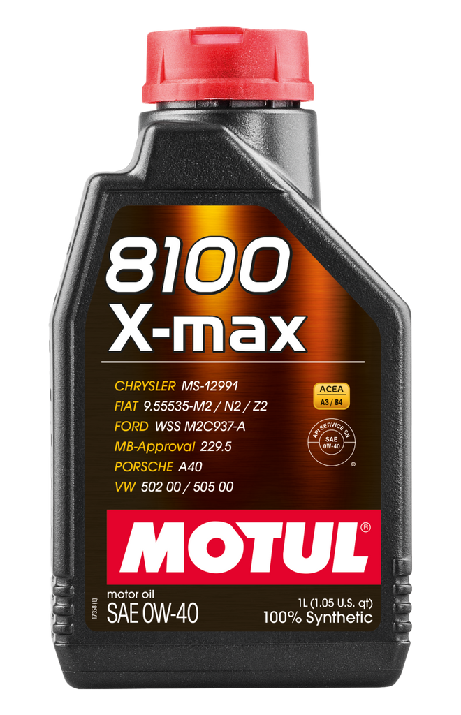 Motul 104531 FITS 1L Synthetic Engine Oil 8100 0W40 X-MAXPorsche A40