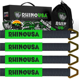 Rhino USA Axle Tie Down Straps (4-Pack) 2In X 38In - Black