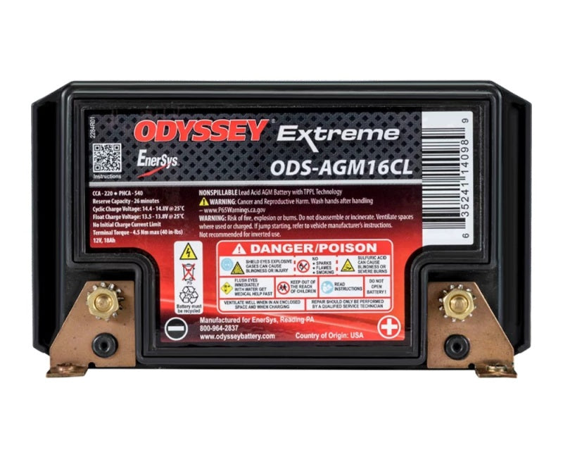 Odyssey Battery ODS-AGM16CL FITS Powersport Extreme AGM Battery (PC625)